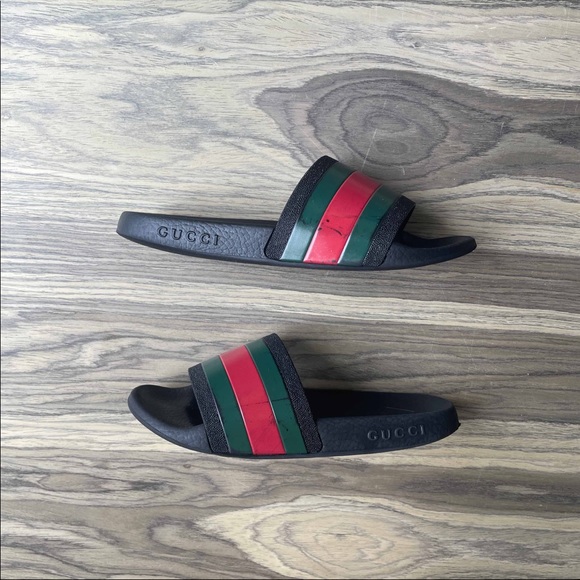 Size 13.5 Kids Gucci 72 Pursuit Slide Black - Picture 1 of 6